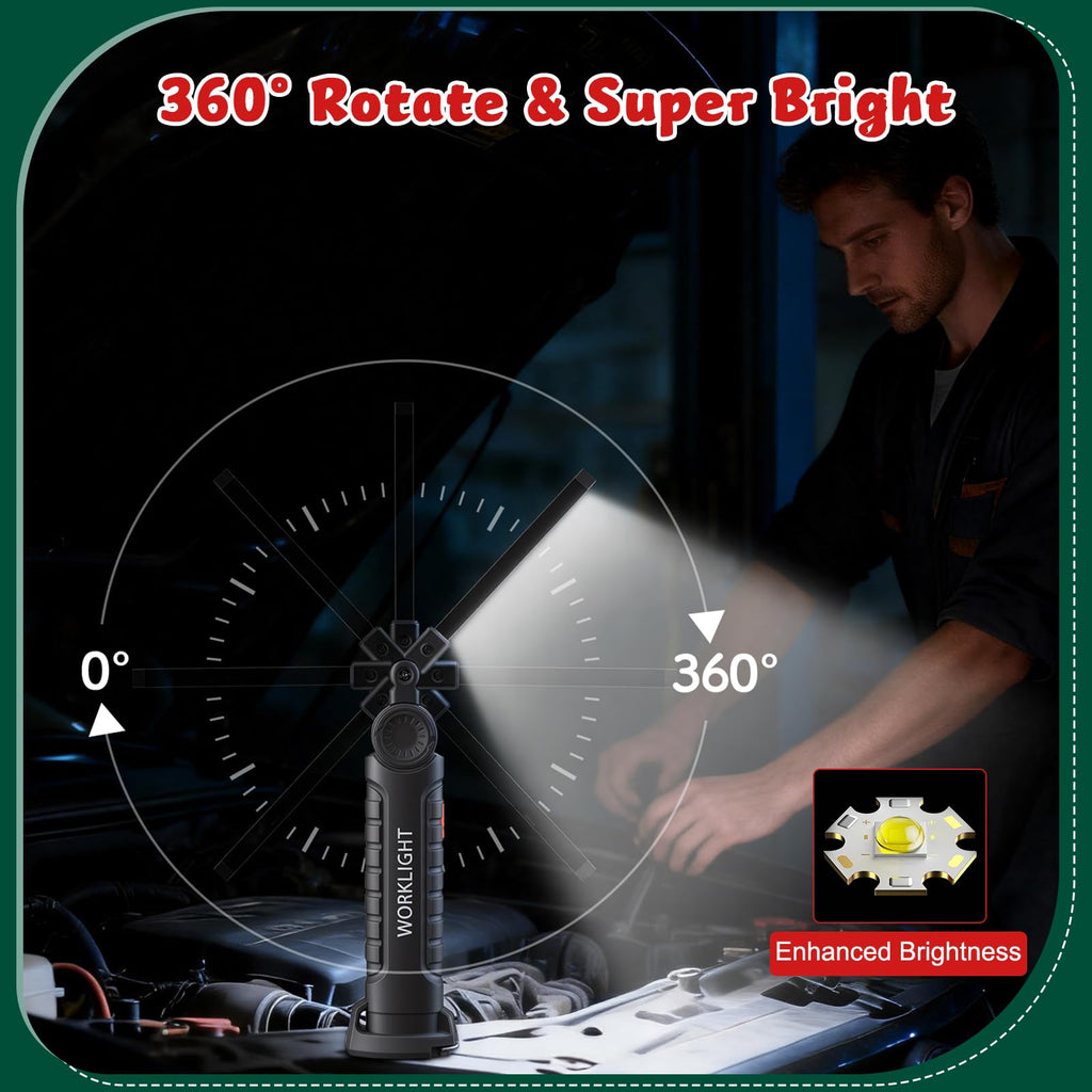 4 Pack Rechargeable Magnetic LED Work Light A26517