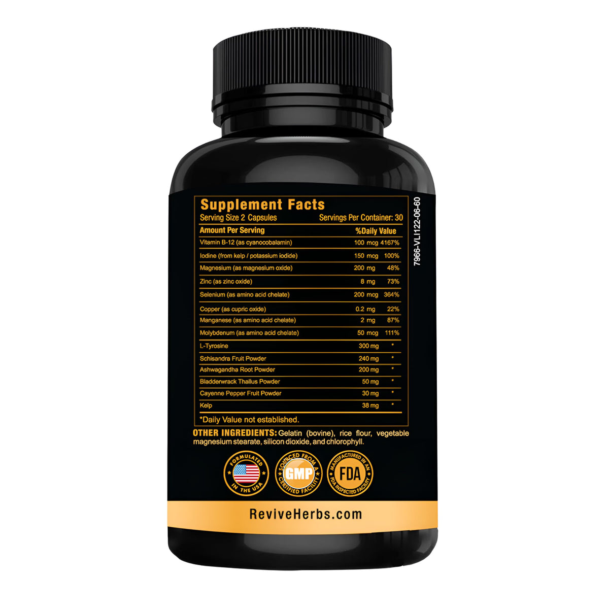 Ashwagandha Iodine Selenium Magnesium Zinc Vitamin B12 60 Capsules C501896