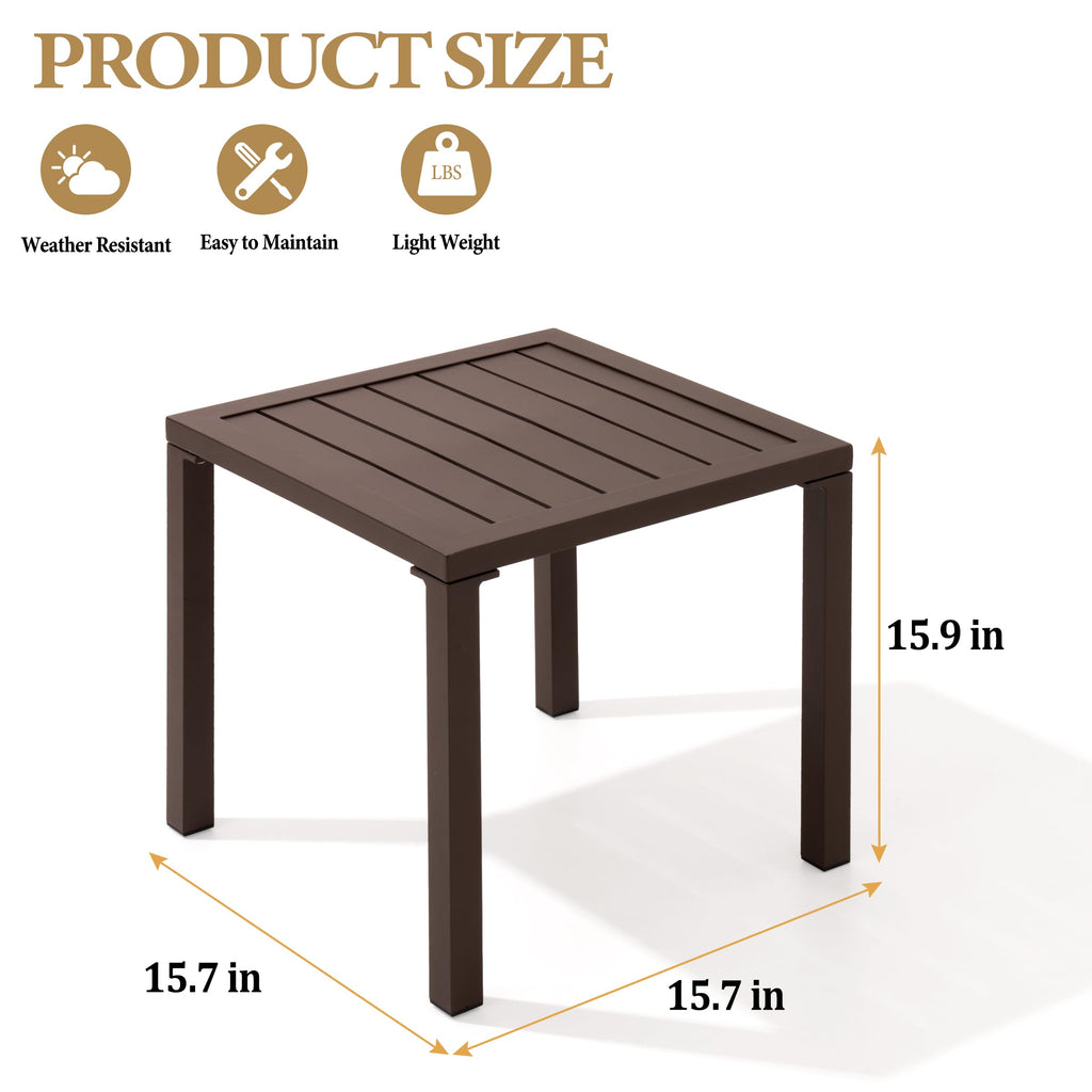 Aluminum Outdoor Side Table Set of 2 E506
