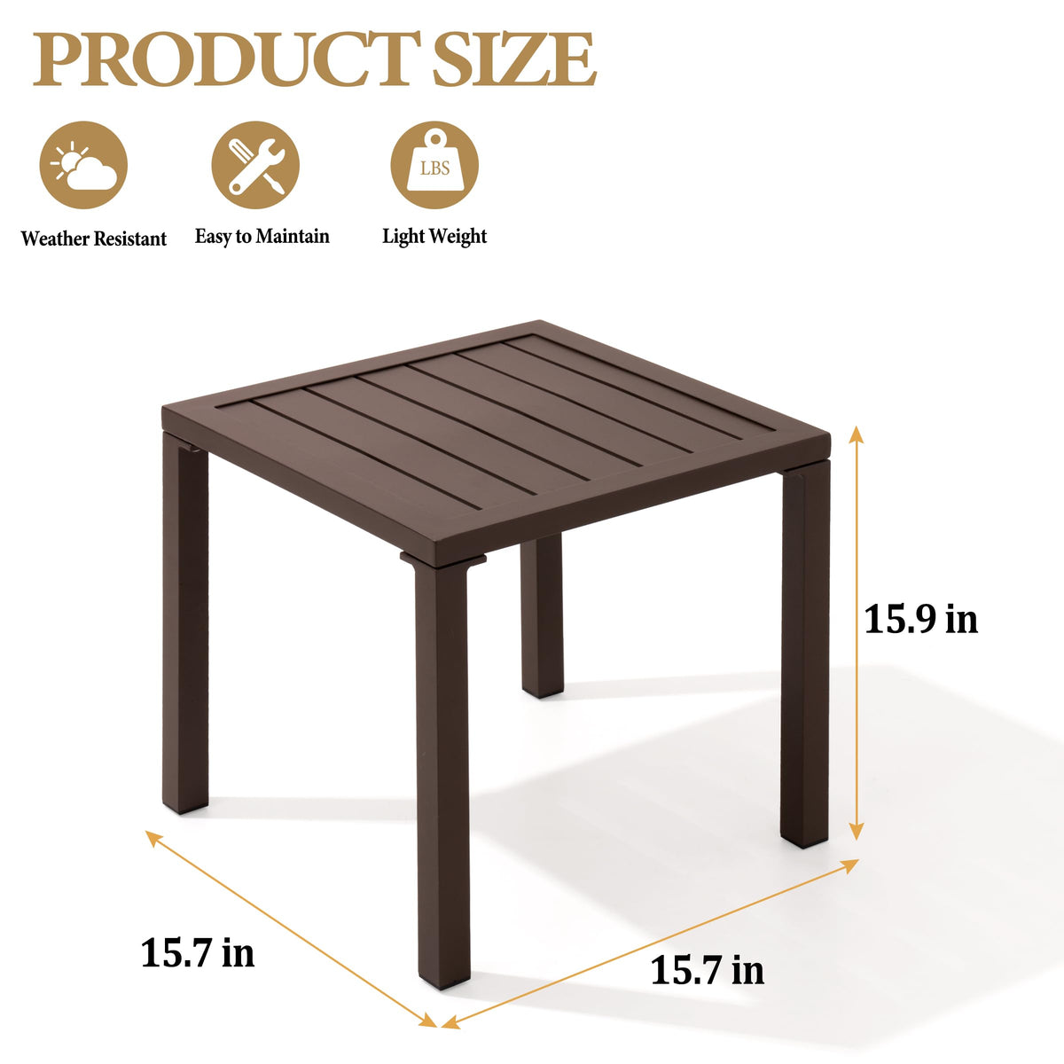 Aluminum Outdoor Side Table Set of 2 E506