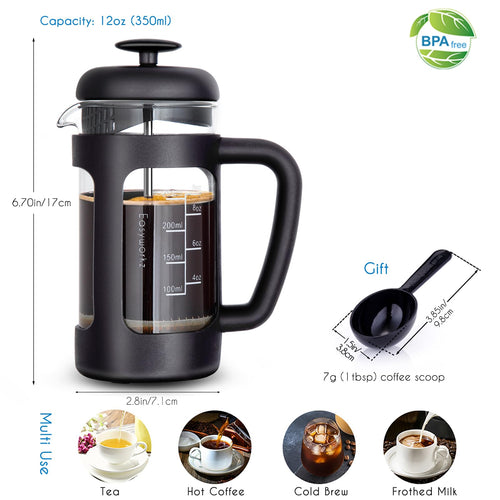 12 oz Stainless Steel French Press and Creamer Sugar Bowl Set M48998