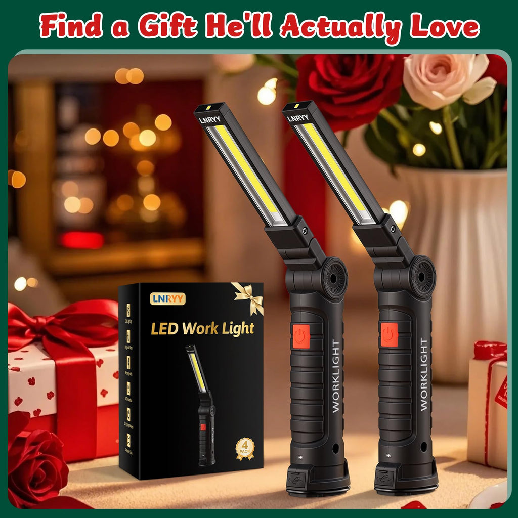 4 Pack Rechargeable Magnetic LED Work Light A26517