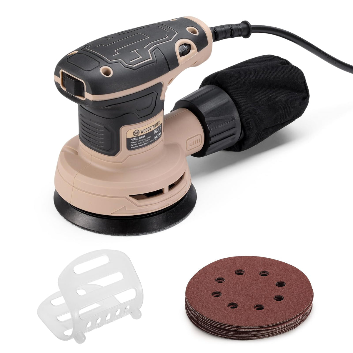 5-Inch Variable Speed Random Orbital Sander with Dust Bag C614809