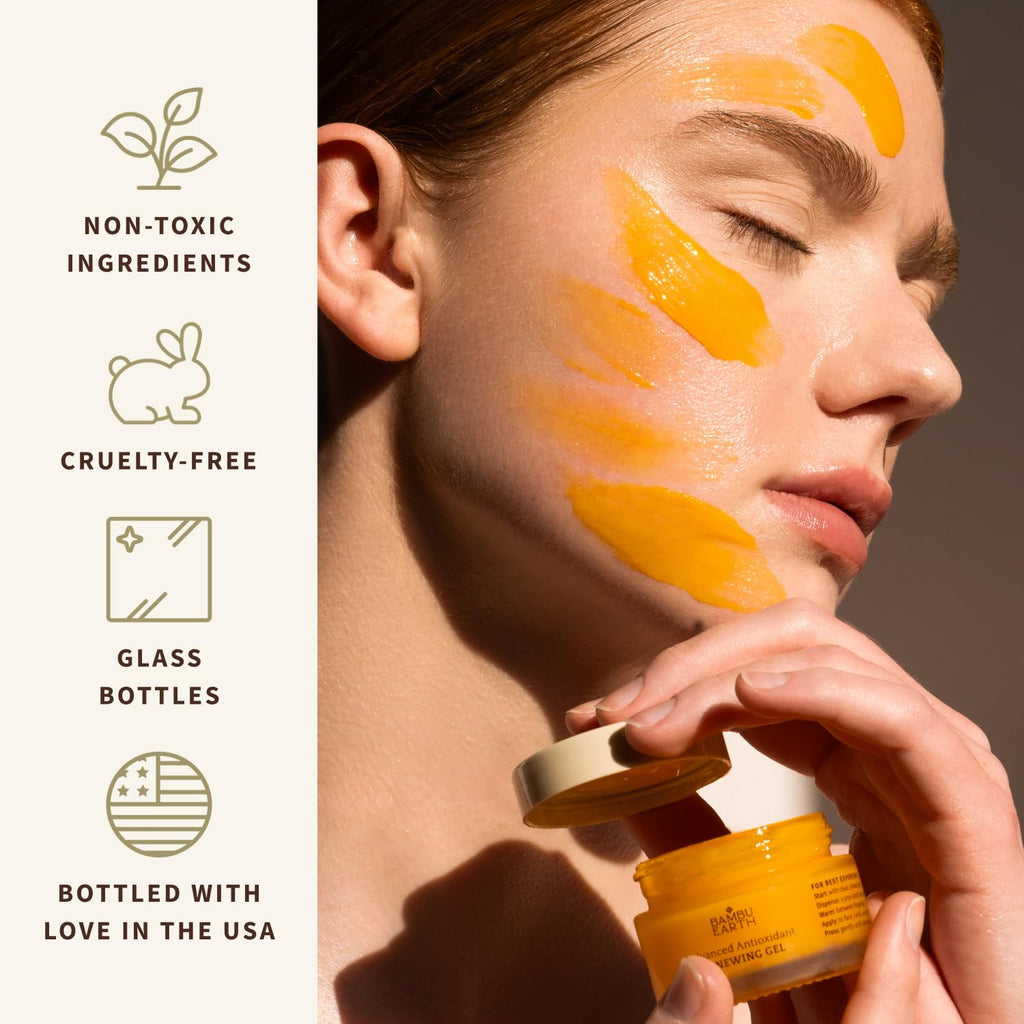 Antioxidant Renewing Gel Face Moisturizer with Bakuchiol Vitamin C Ester & Prickly Pear 1 oz B36573