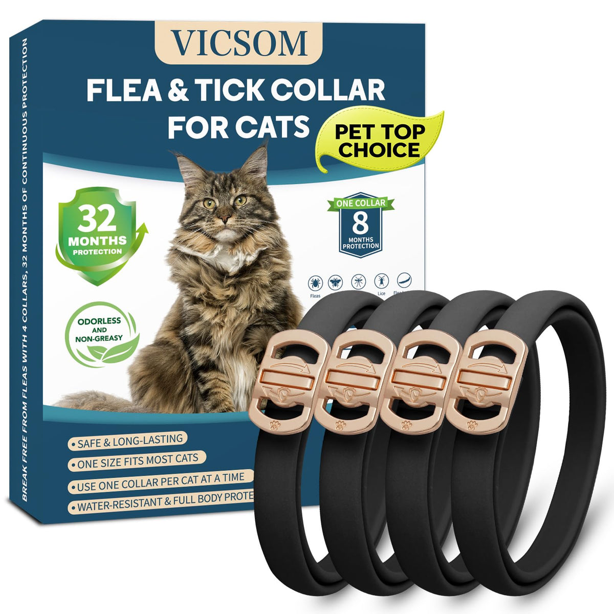Flea Collar for Cats 4 Pack I50053