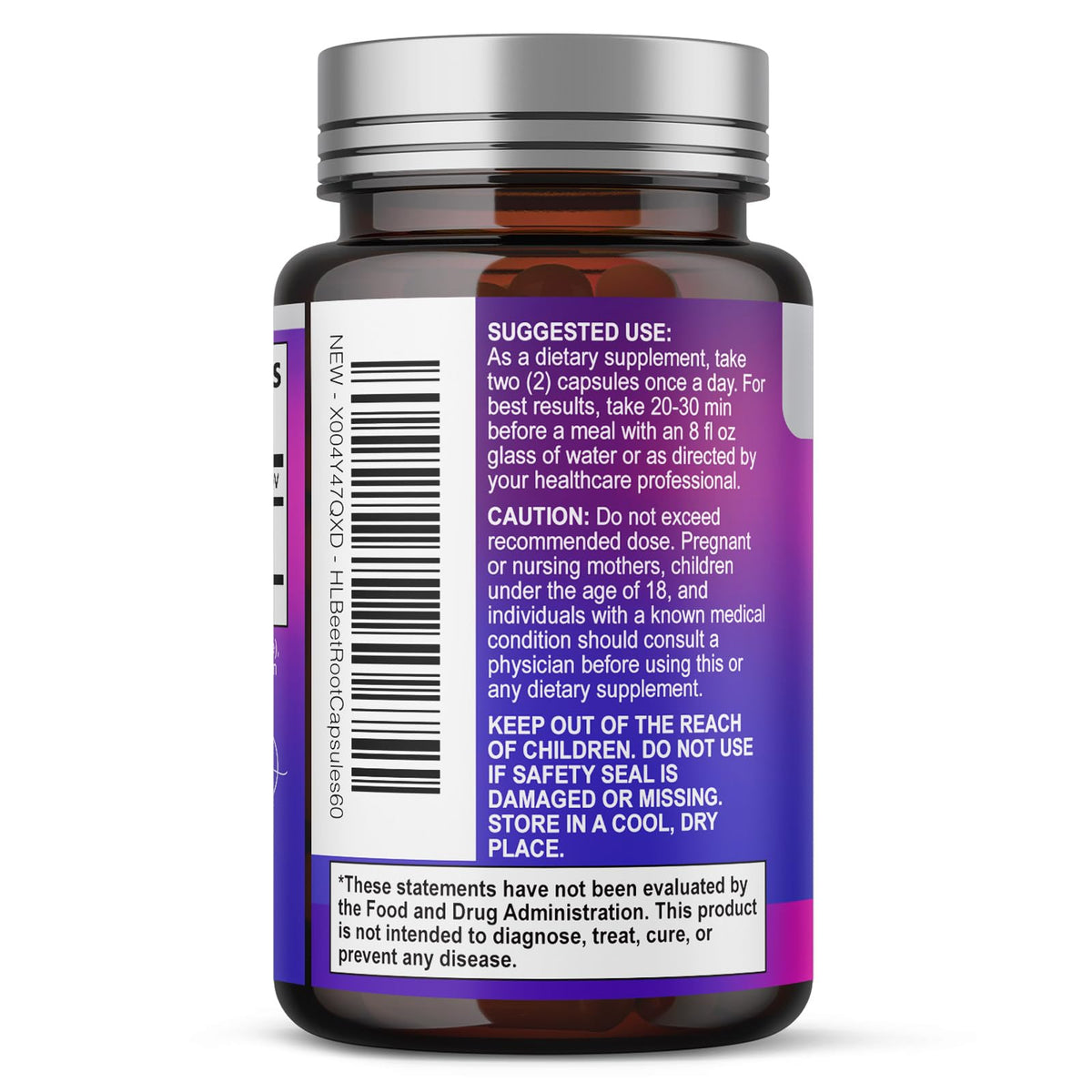 Organic Beet Root Capsules 1300mg 60 Capsules K4851