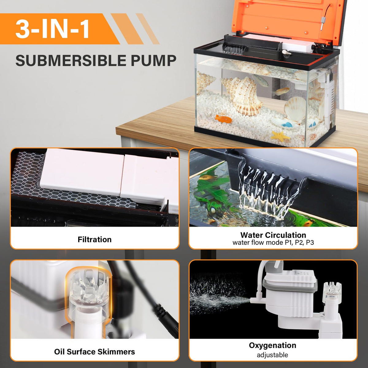 10 Gallon Glass Aquarium Starter Kit with Light Heater Pump Filter H74010