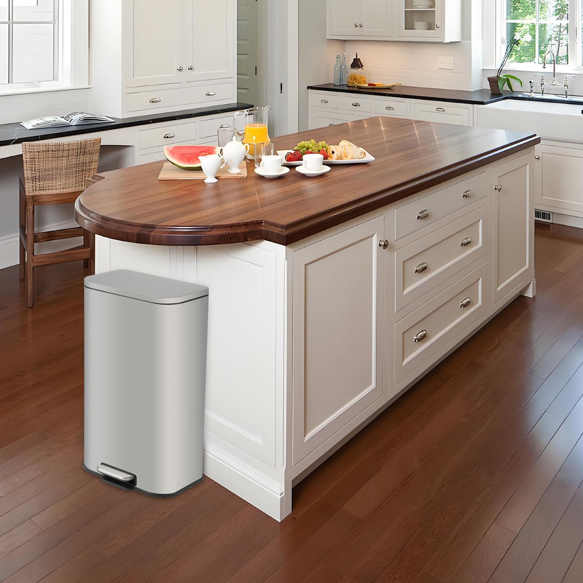 13.2 gal Stainless Steel Step Trash Can G3687