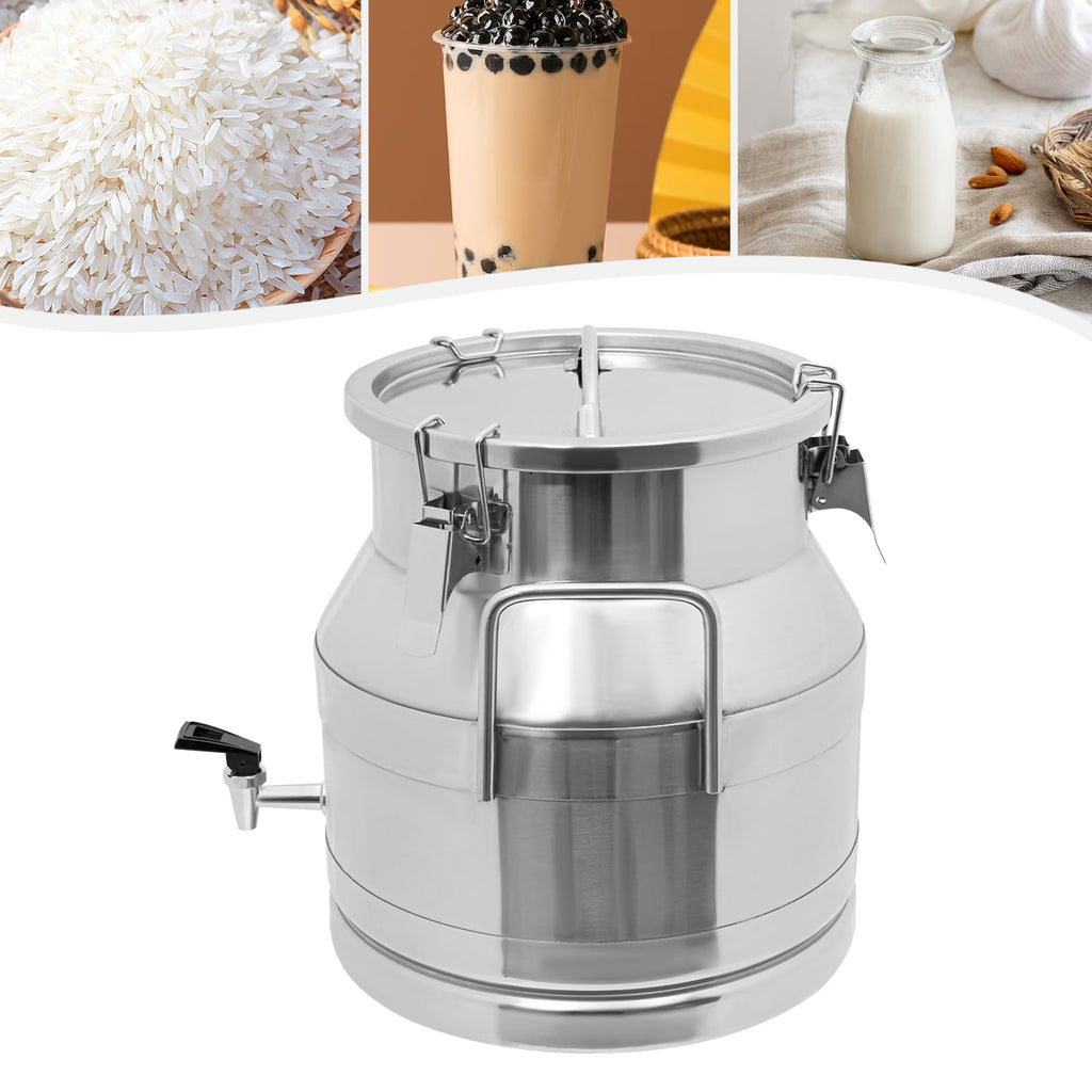 Stainless Steel Milk Can with Faucet, 20L Silicone Sealed Lid D166972