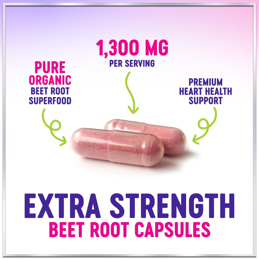 Organic Beet Root Capsules 1300mg 60 Capsules K4851