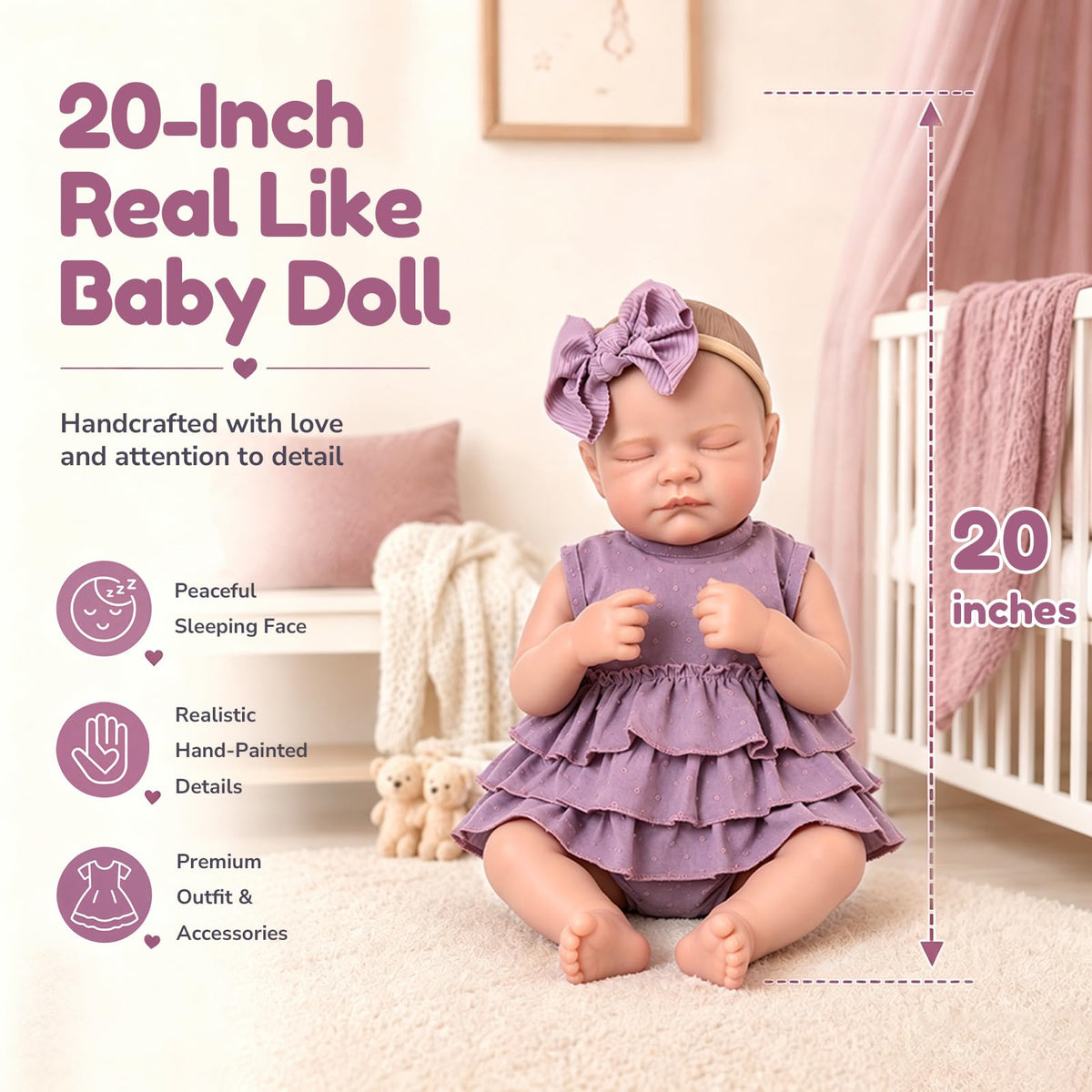 20-Inch Baby Girl Dolls M930