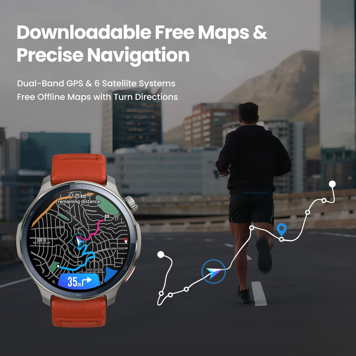 Smart Watch 1.5" AMOLED Sapphire Glass O955