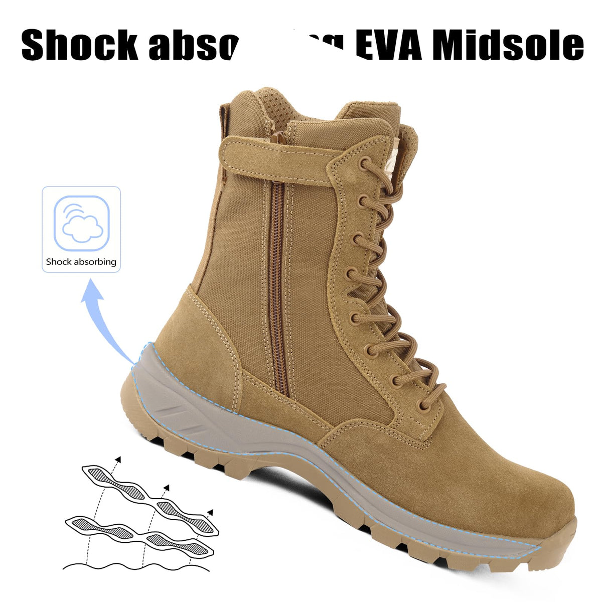 Lightweight Tactical Boots with Side Zipper M950624