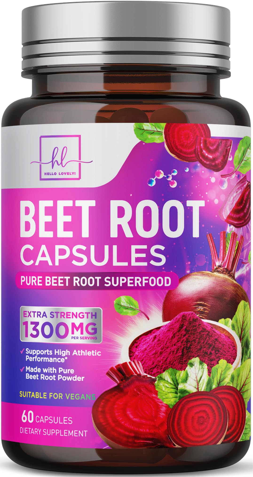 Organic Beet Root Capsules 1300mg 60 Capsules K4851