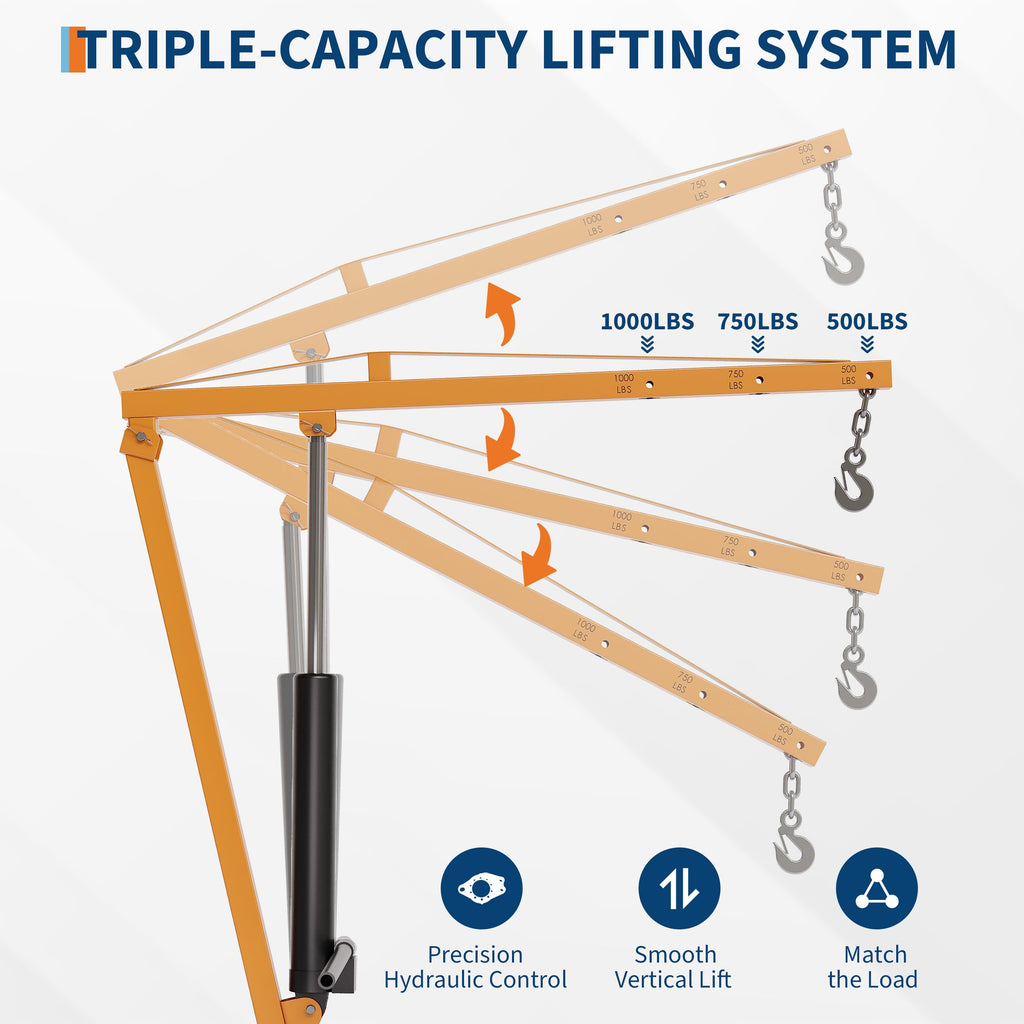 1000 lb Hitch Mount Hydraulic Pickup Truck Crane F272449