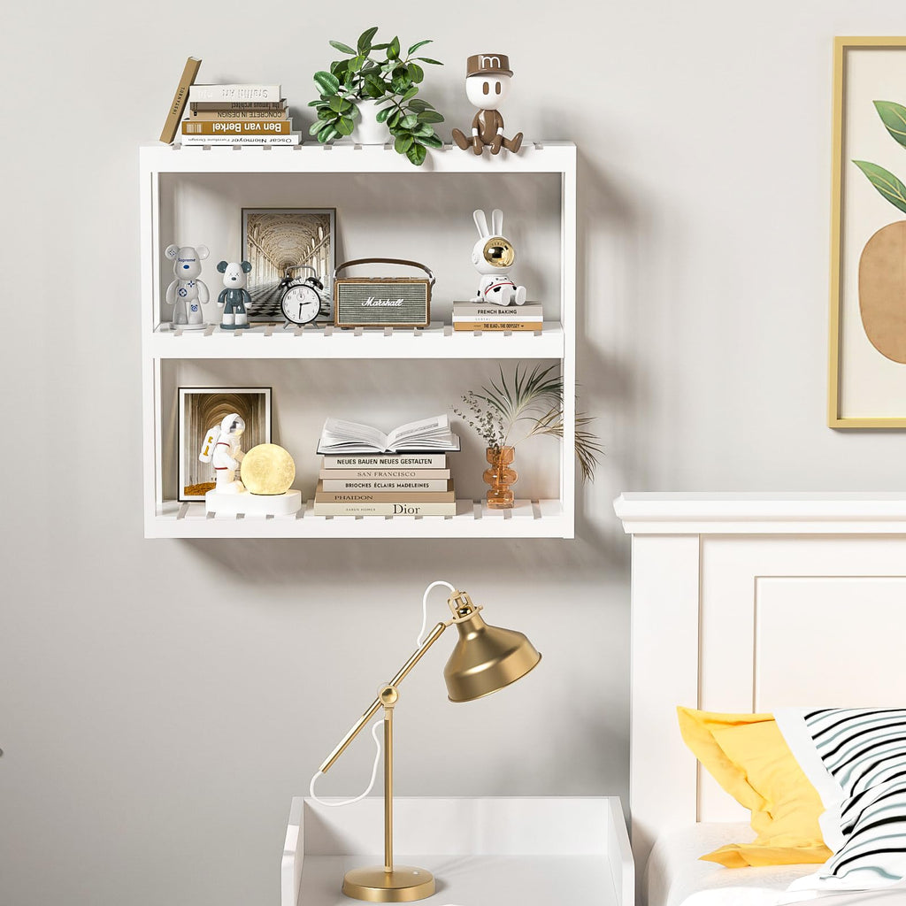 White 3 Tier Bamboo Bathroom Shelves G64885