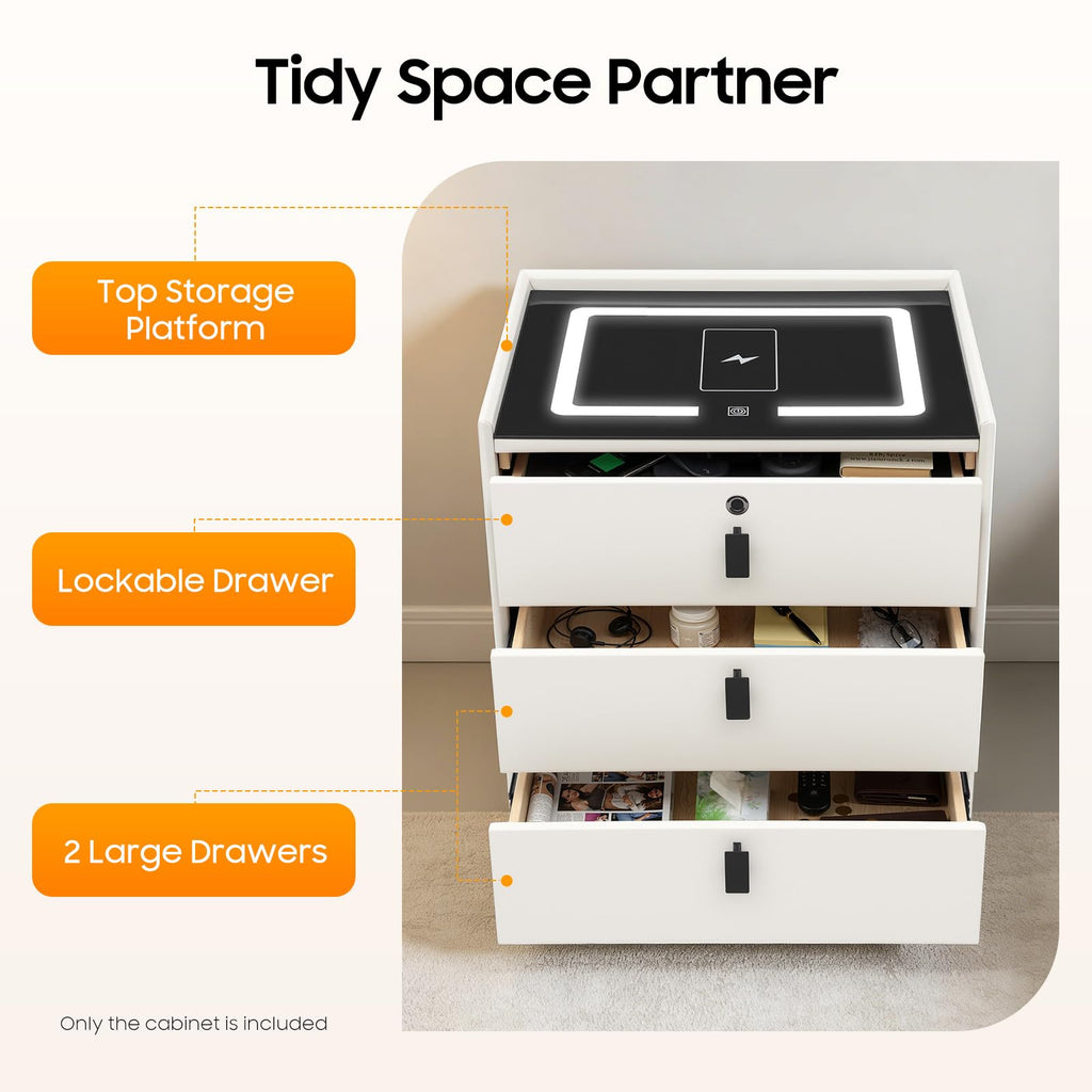 3 Drawer Nightstand with Charging Station N99356