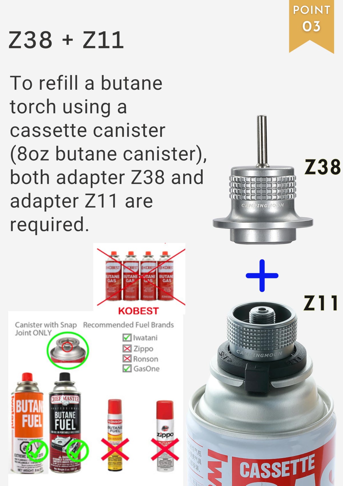 Cassette Canister to Butane Fill Adapter V3627