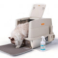 Large Stainless Steel Enclosed Cat Litter Box with Lid and Scoop Z2450