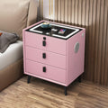 Pink 3 Drawer Smart Bedside Table with USB Charging E935628