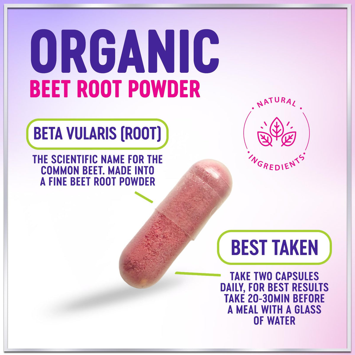 Organic Beet Root Capsules 1300mg 60 Capsules K4851