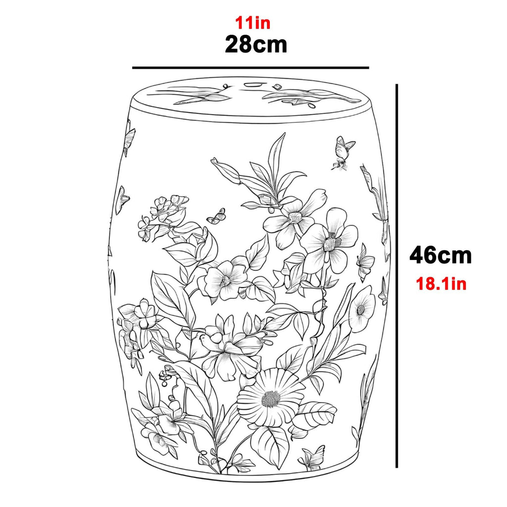 Ceramic Drum Garden Stool R110