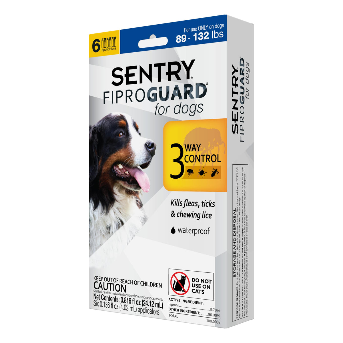 Flea & Tick Dogs 89-132 lbs Fipronil 6-Month K13415