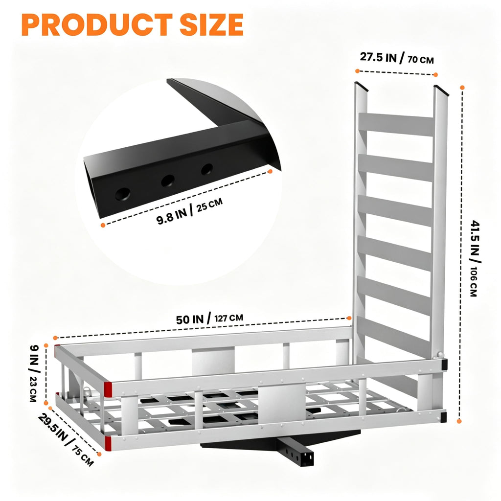 Aluminum Hitch Cargo Carrier with Ramp D28811