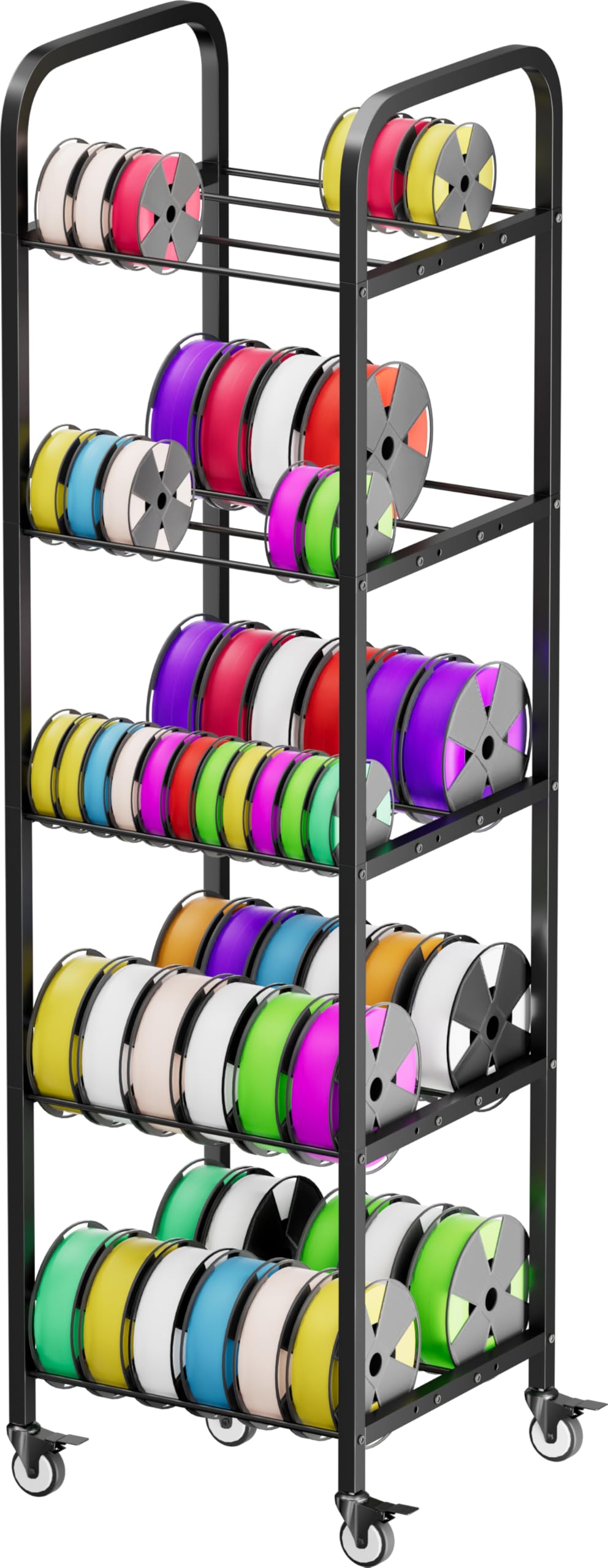 5-Tier 3D Printer Filament Storage Rack with Wheels X445330