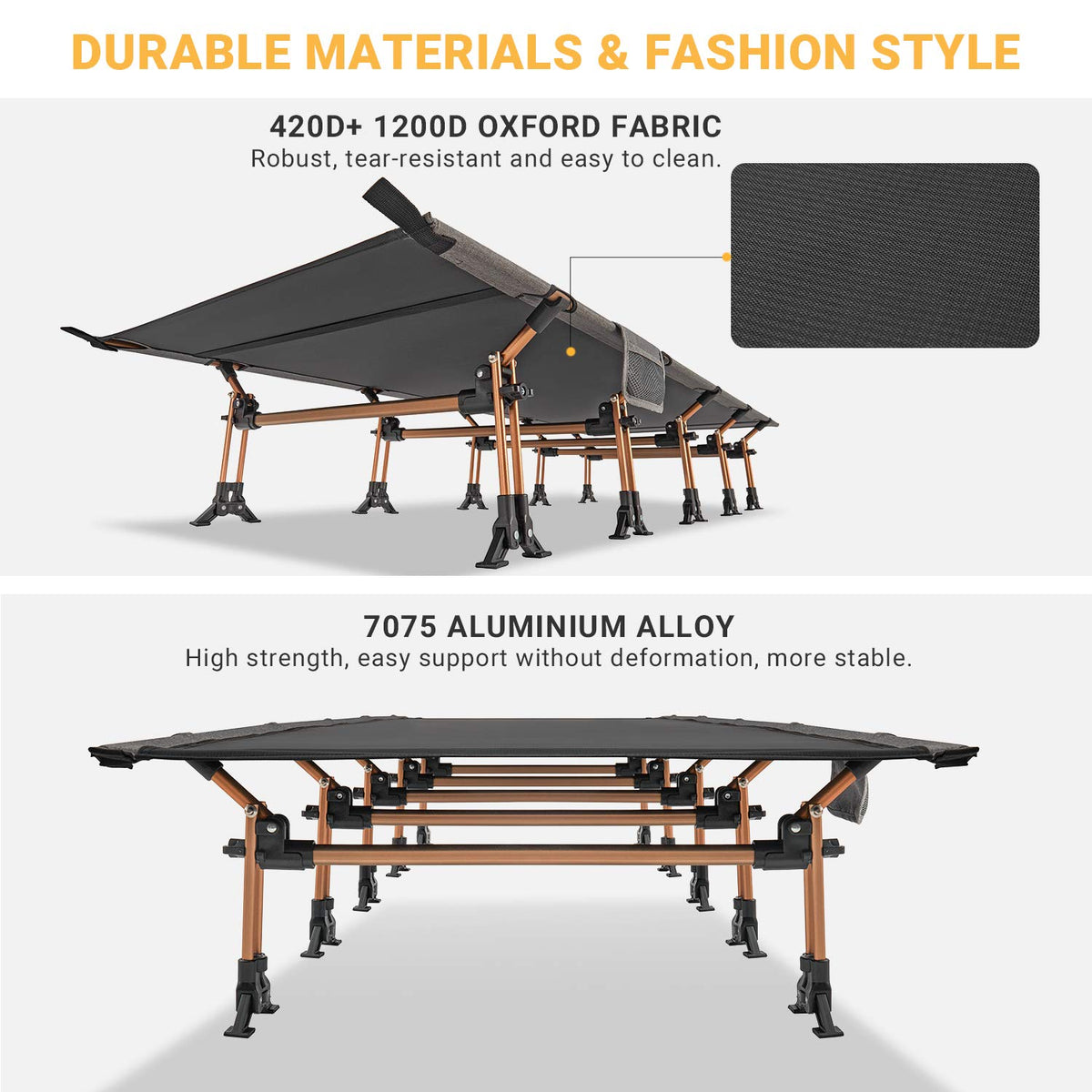 Portable Camping Cot & Single-Size Inflatable Sleeping Pad I3193