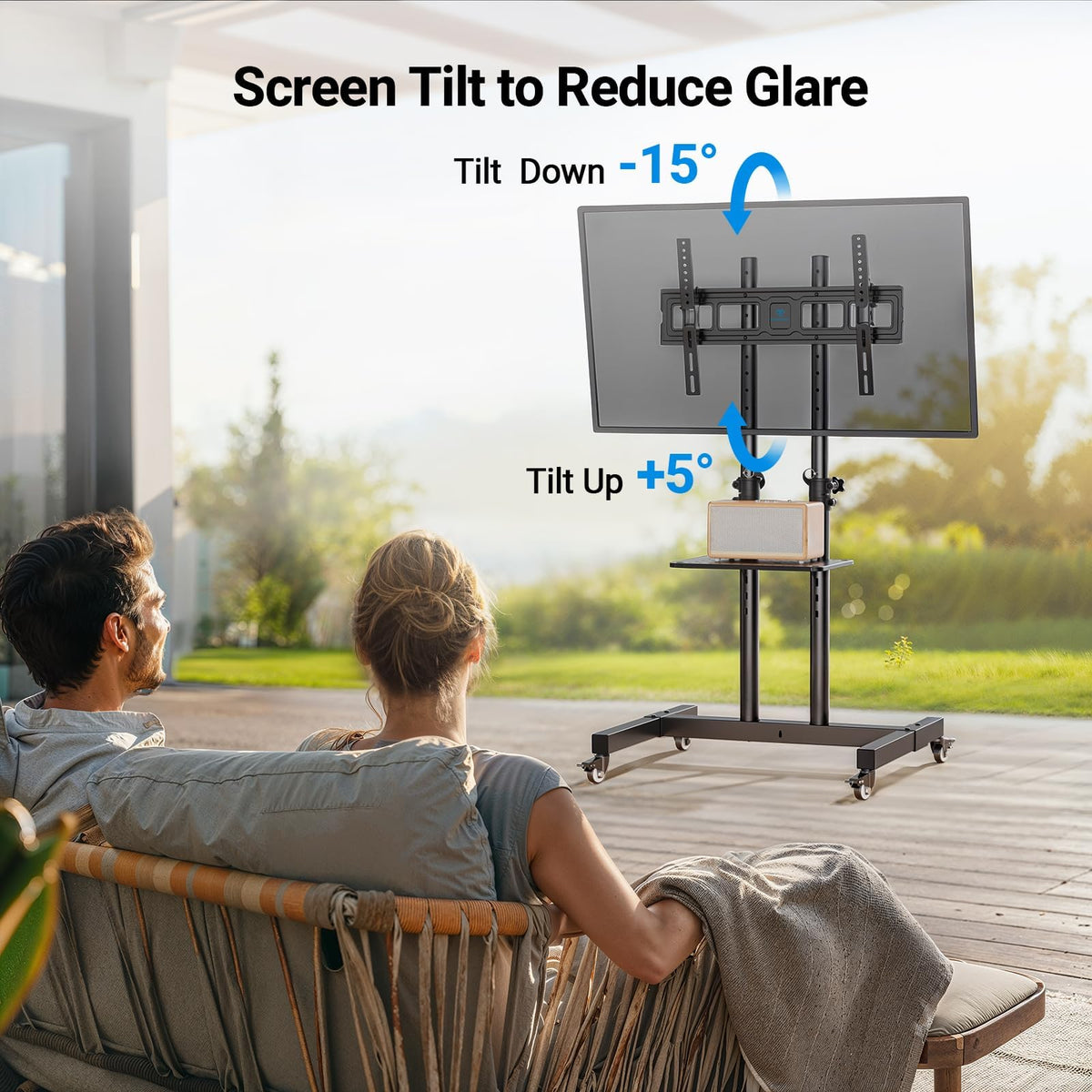 Rolling TV Stand on Wheels for 32-83 Inch Screens up to 110lbs E571