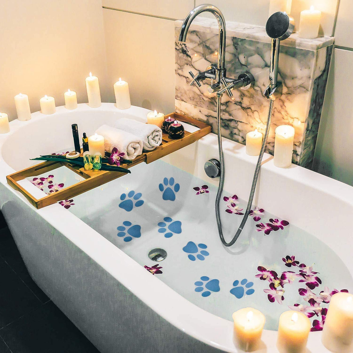 12 Pcs Non-Slip Bathtub Stickers Blue Z83783