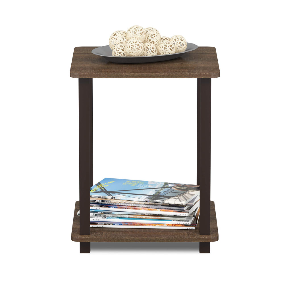 Set of 2 End Table Walnut Brown G93689