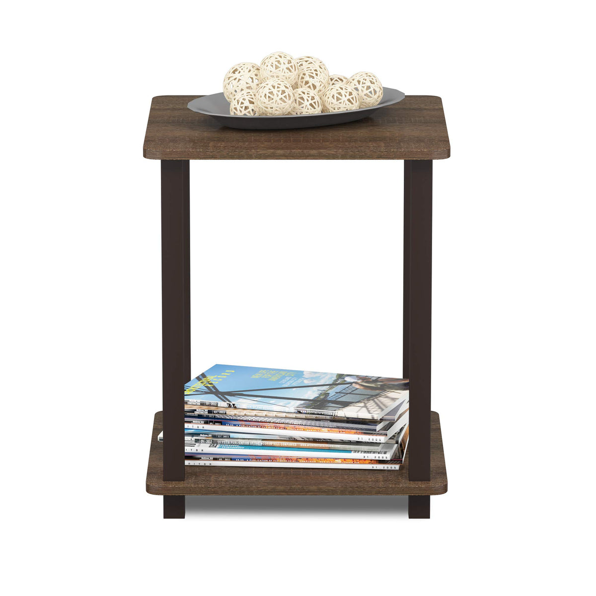 Set of 2 End Table Walnut Brown G93689