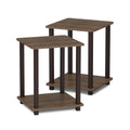 Set of 2 End Table Walnut Brown G93689