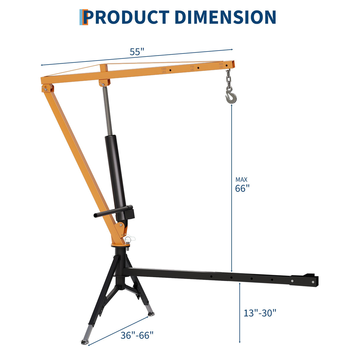 1000 lb Hitch Mount Hydraulic Pickup Truck Crane F272449