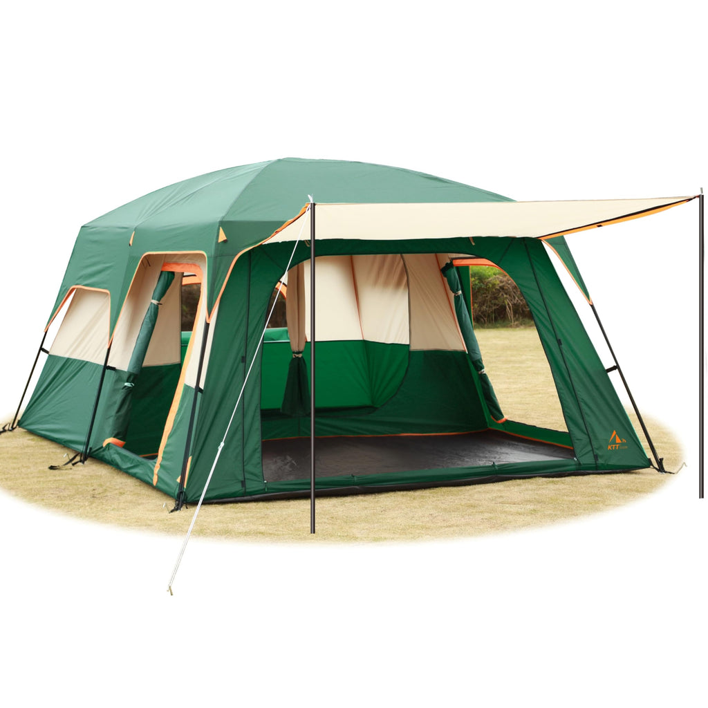 Extra Large 12-14 Person 2 Room Waterproof Double Layer Cabin Tent J12964