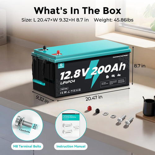 12V 200Ah LiFePO4 Battery H3903