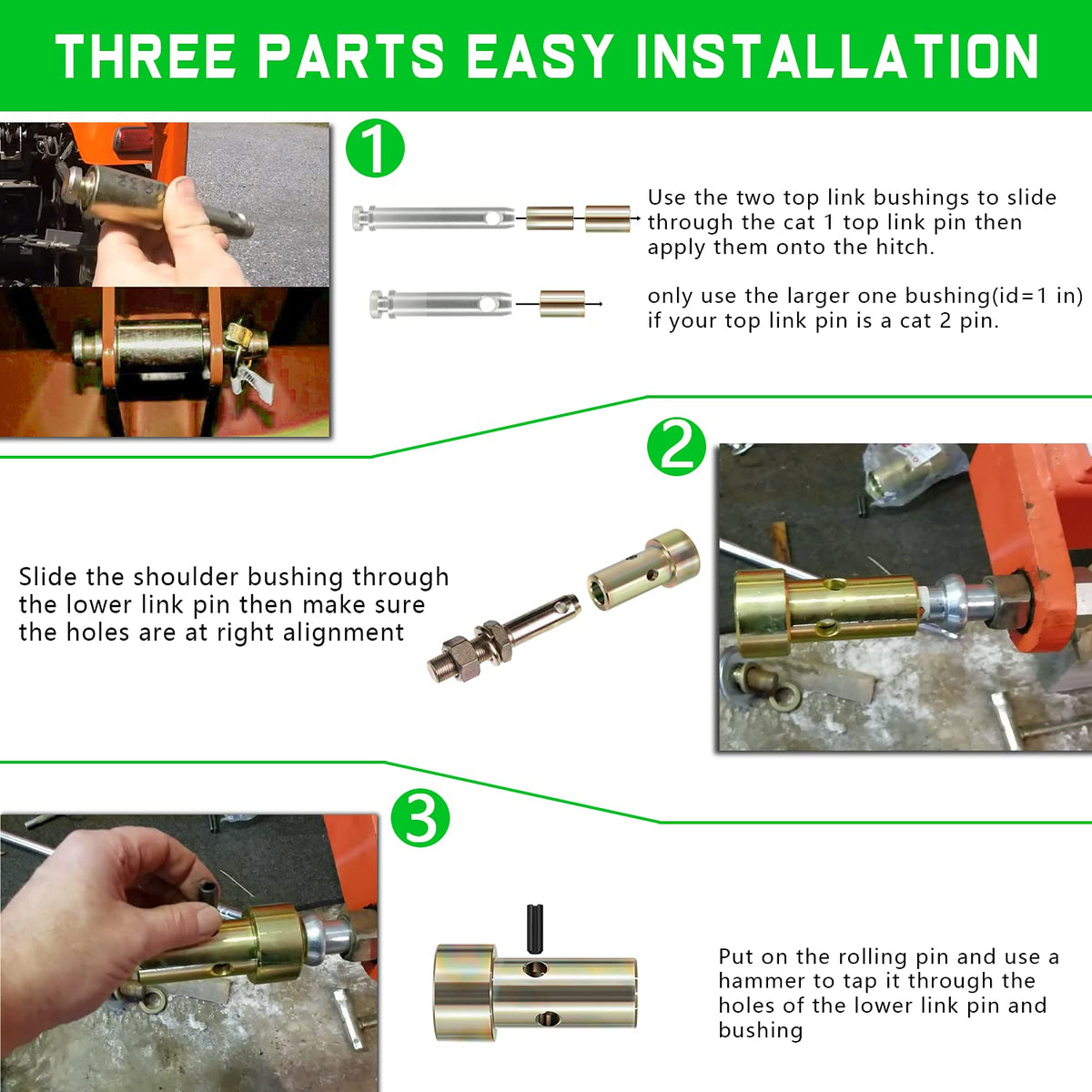 Quick Hitch Bushing Kit with Top Link and Lynch Pin I9700