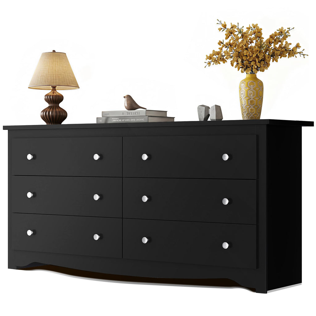 Black 6-Drawer TV Stand R327492