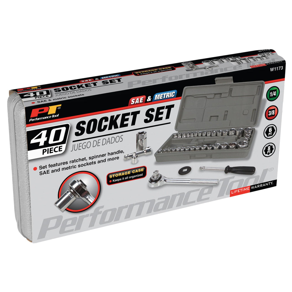 40-Piece SAE and Metric Socket Wrench Set T686
