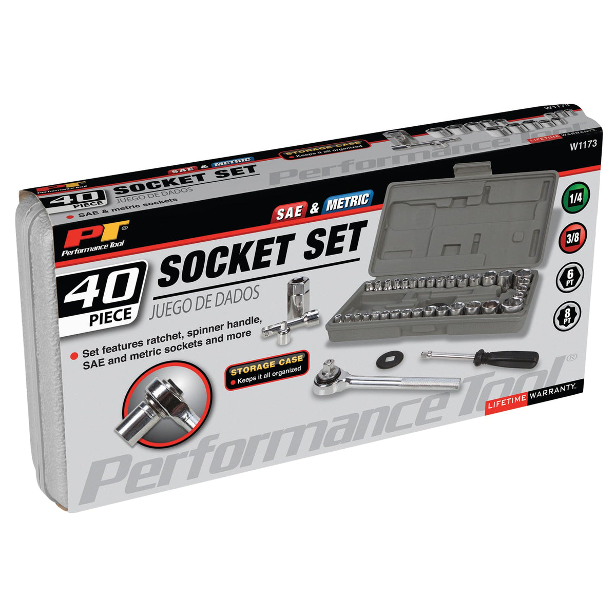 40-Piece SAE and Metric Socket Wrench Set T686