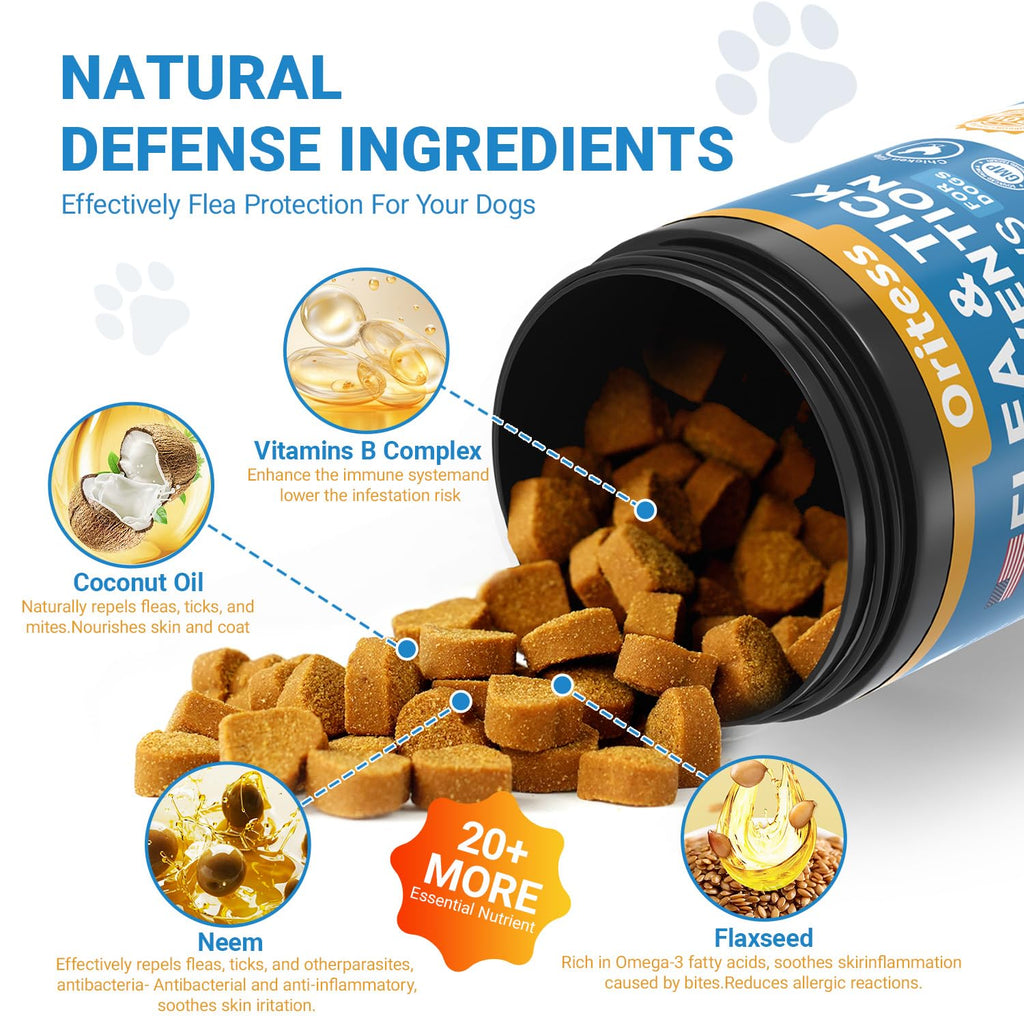 Flea and Tick Prevention for Dogs 200 Soft Chews Chicken Flavor N435