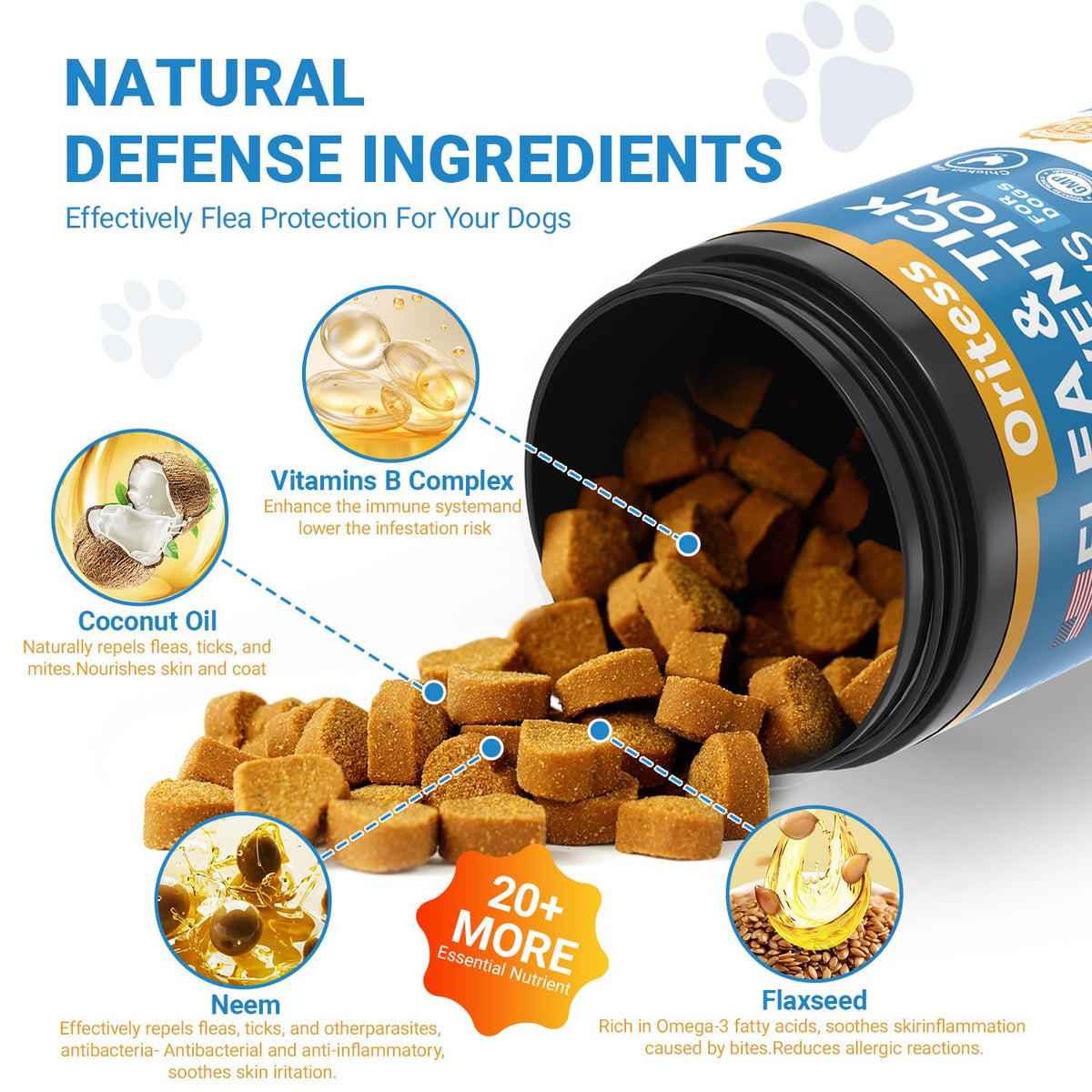Flea and Tick Prevention for Dogs 200 Soft Chews Chicken Flavor N435