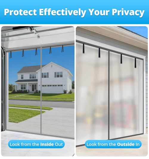 16x8FT Sliver Grey Magnetic Garage Door Screen with Fiberglass Mesh O41033