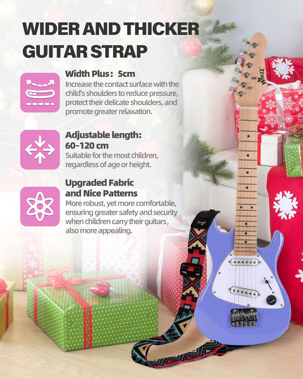 30 Inch 1/4 Size Purple Electric Guitar Kit with Amp H314