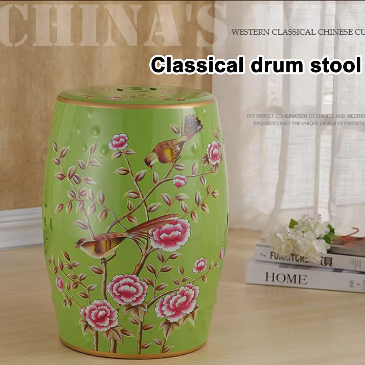 Ceramic Drum Garden Stool R110