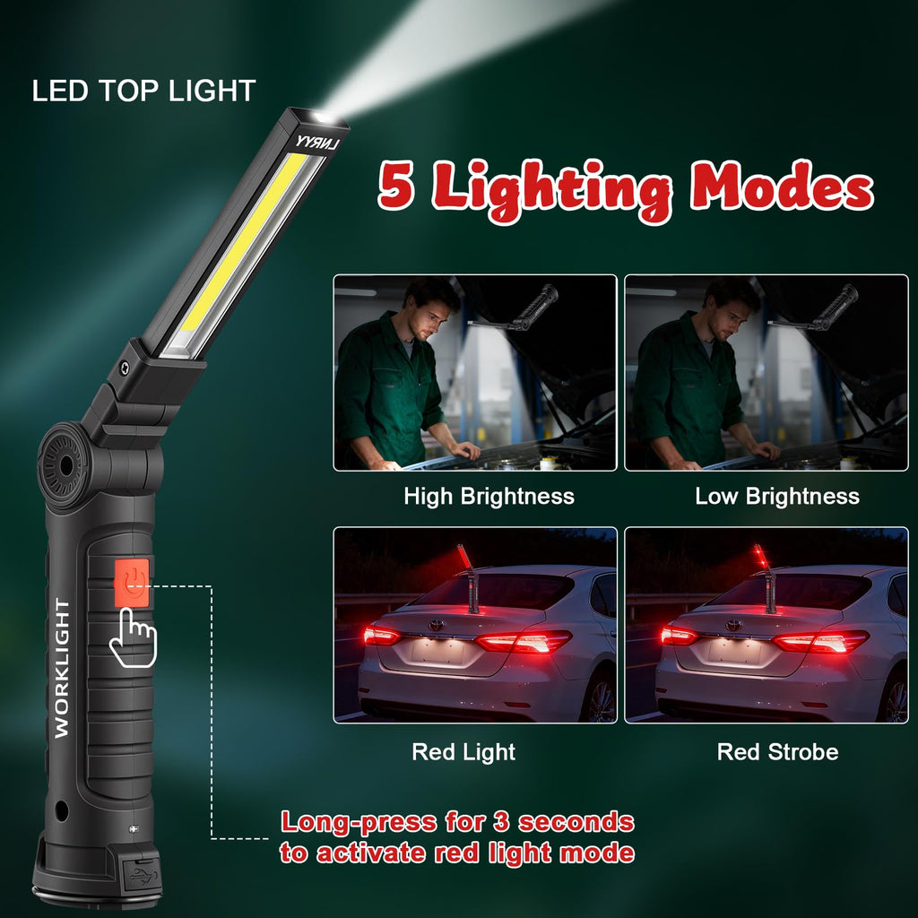4 Pack Rechargeable Magnetic LED Work Light A26517