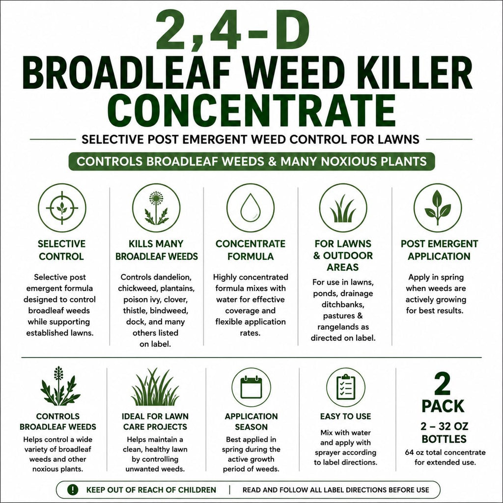 2,4-D Broadleaf Weed Killer Concentrate 32 oz 2 Pack N887860