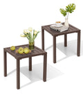 Aluminum Outdoor Side Table Set of 2 E506